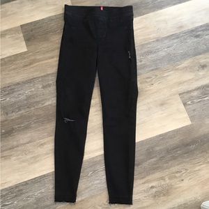 Spanx Vintage Distressed Ankle Skinny Jeans Blk Sz S